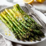 roasted asparagus side dish with parmesan and lemon