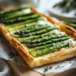 Asparagus tart recipe with flaky puff pastry and fresh asparagus