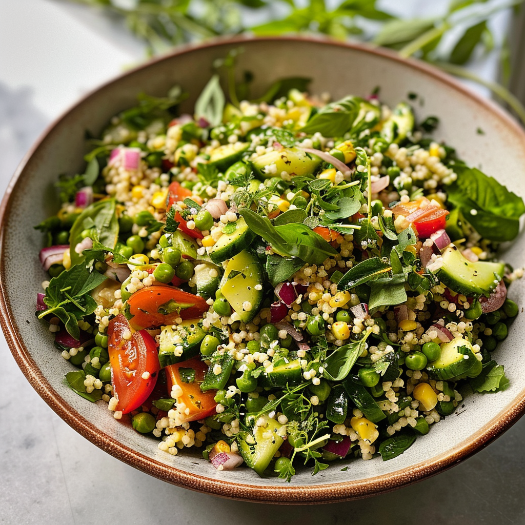 A Spring Couscous Salad with Za’atar & Herbs