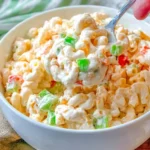 Authentic Hawaiian Macaroni Salad with creamy dressing, celery, and macaroni pasta