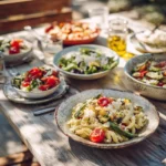 cheap summer meals on a budget with pasta rice and fresh vegetables
