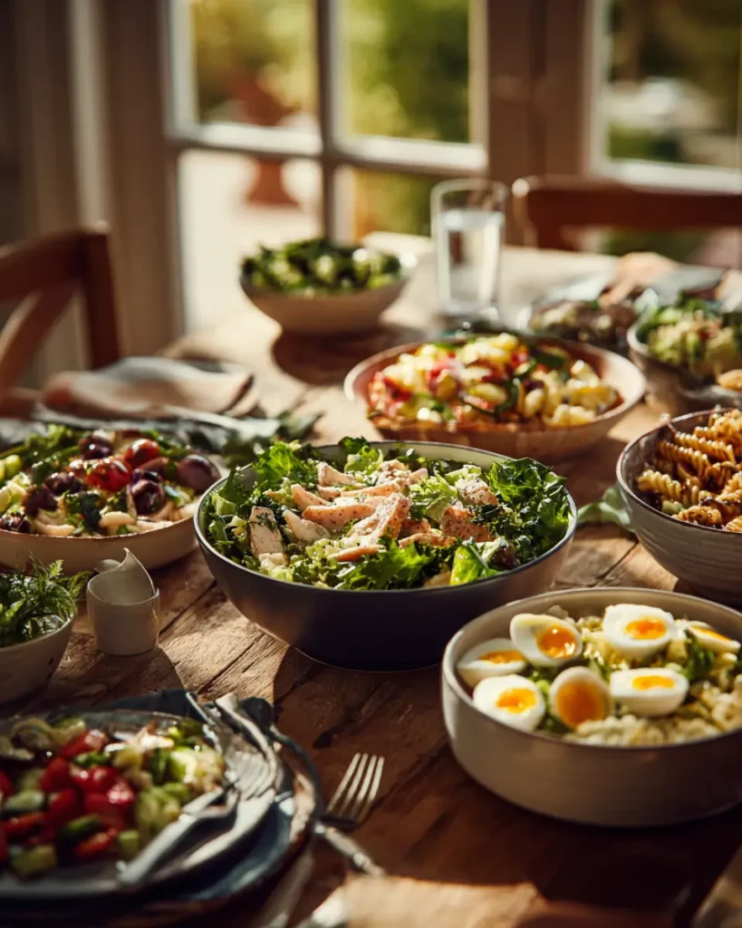 easy summer salads for dinner with fresh vegetables and light dressing