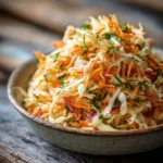 fermented cabbage salad with shredded cabbage carrots and herbs in bowl