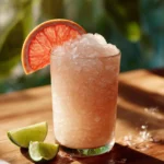 frozen paloma recipe with grapefruit lime and ice in a glass
