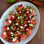 watermelon salad with balsamic syrup